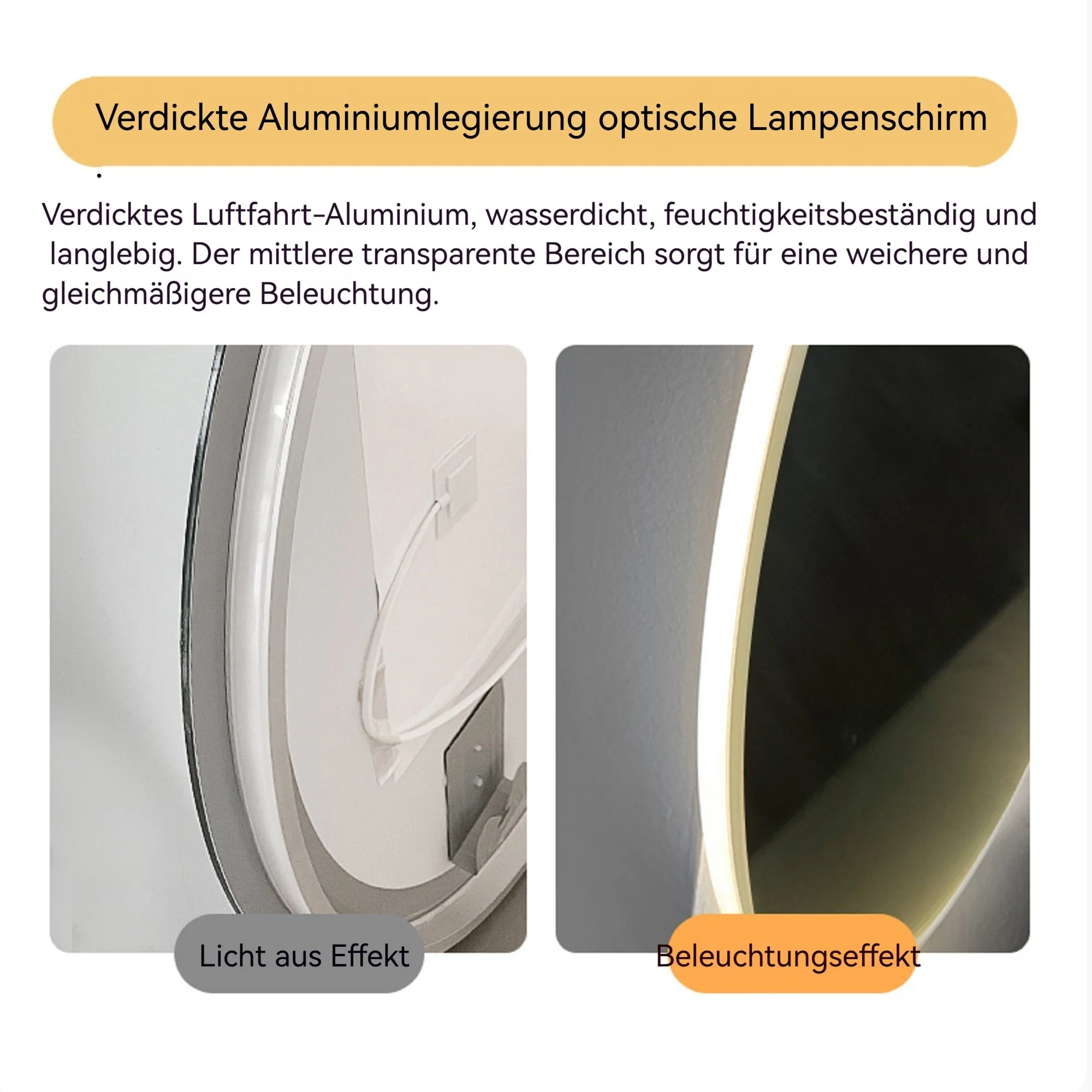 70cm LED Round Bathroom Mirror, Anti-Fog Dimmable Light 3 Color Temperature, Smart Mirror - Image 7
