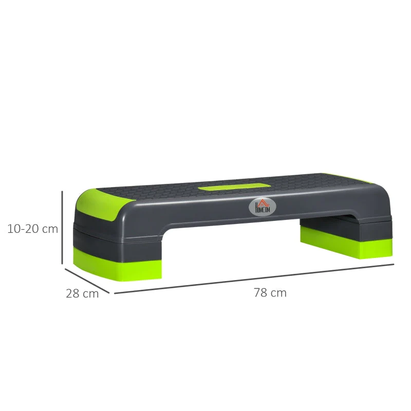 Aerobic Stepper, 3-Level Height Adjustable, 150 kg, Grey/Green - Image 3