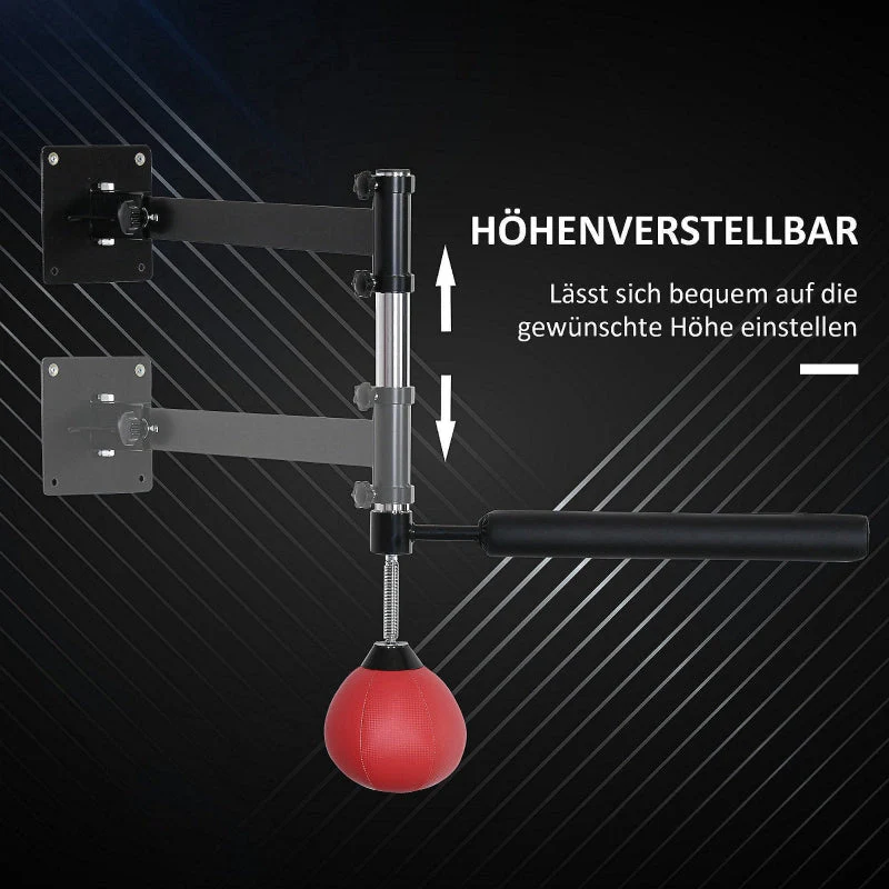 Boxing Rack, Wall Mount Foldable with Reflex Bar, Red - Image 6