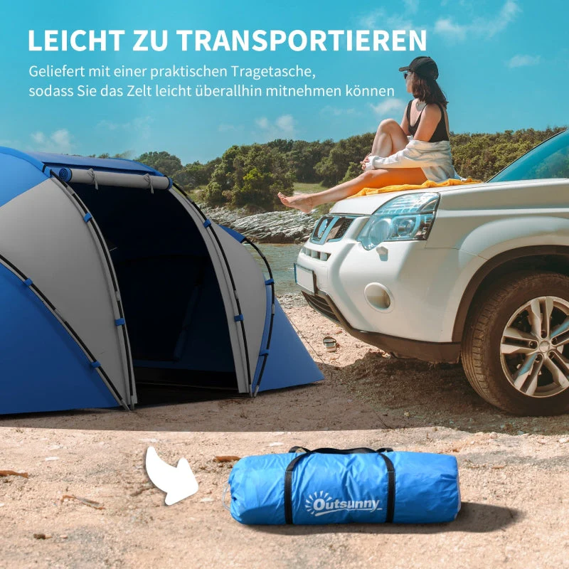 Camping Tent for 4-6 People, Lightweight, Stable, Waterproof, Blue - Image 5