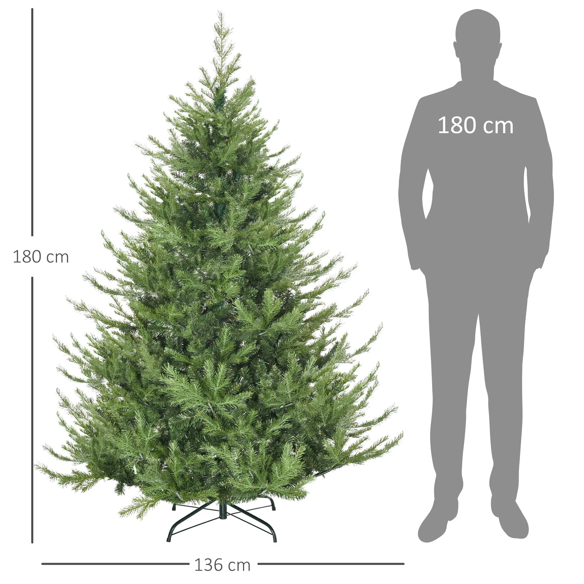 Christmas Tree, Artificial, 180 cm, 1942 Tips, Green - Image 3