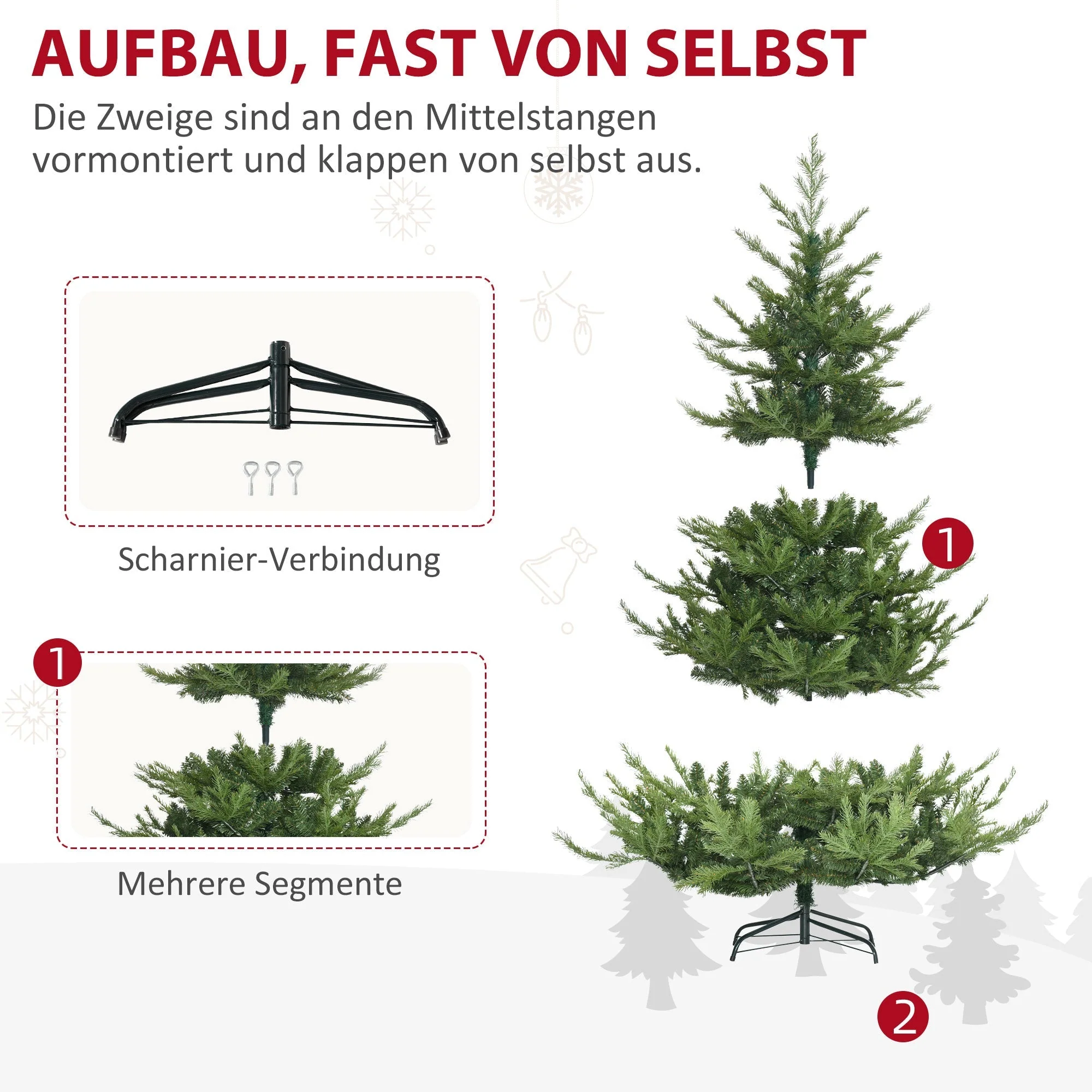Christmas Tree, Artificial, 180 cm, 1942 Tips, Green - Image 6