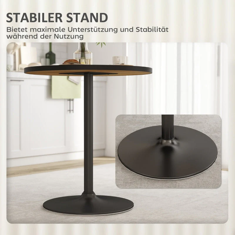 Dining Table, Round Modern Ø70 cm 4-Person, Oak - Image 6
