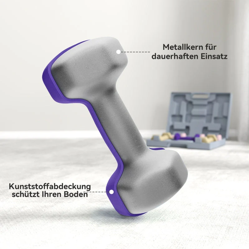 Dumbbell Set, 6 Weights, 1kg, 1.5kg, 2kg, Steel - Image 6