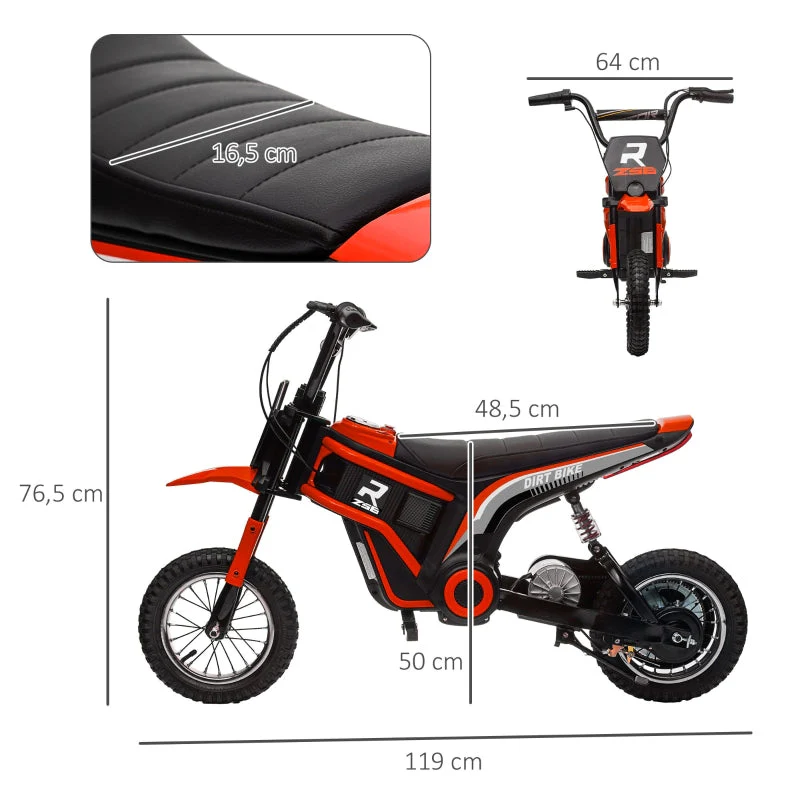 Electric Motorcycle for Kids, 24V with Horn, Light, 8-16 km/h, Red - Image 3