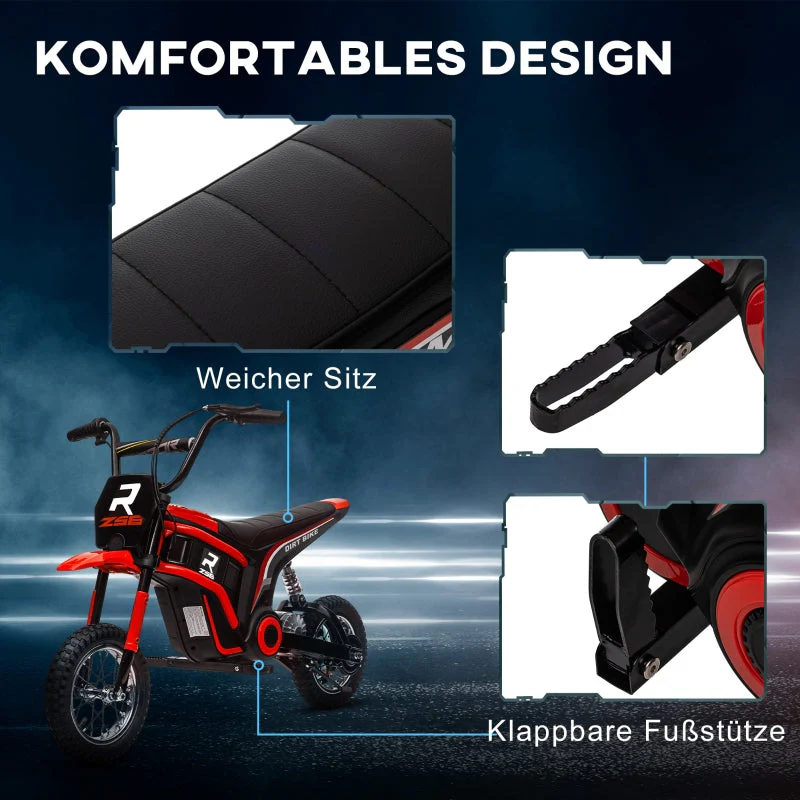 Electric Motorcycle for Kids, 24V with Horn, Light, 8-16 km/h, Red - Image 7