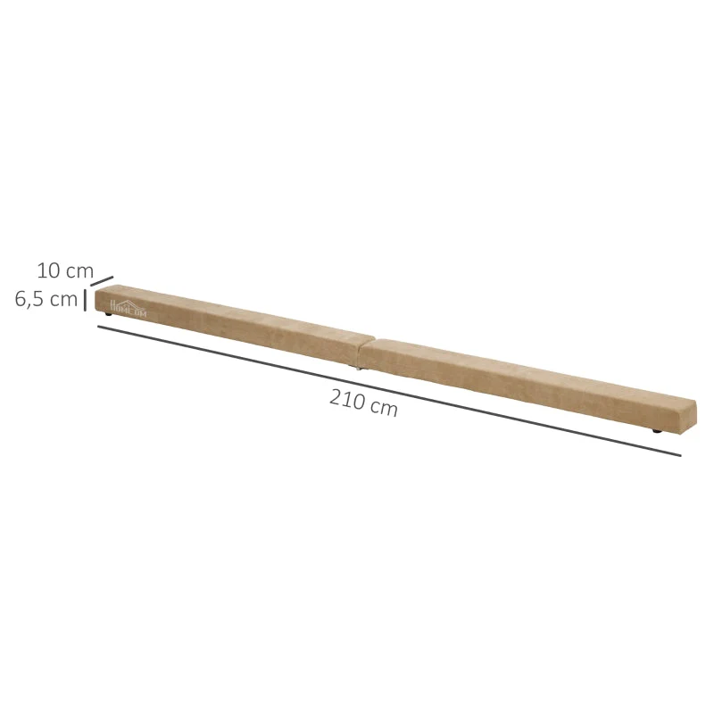 Foldable Balance Beam, Non-Slip Suede, Durable Wood, Brown - Image 3