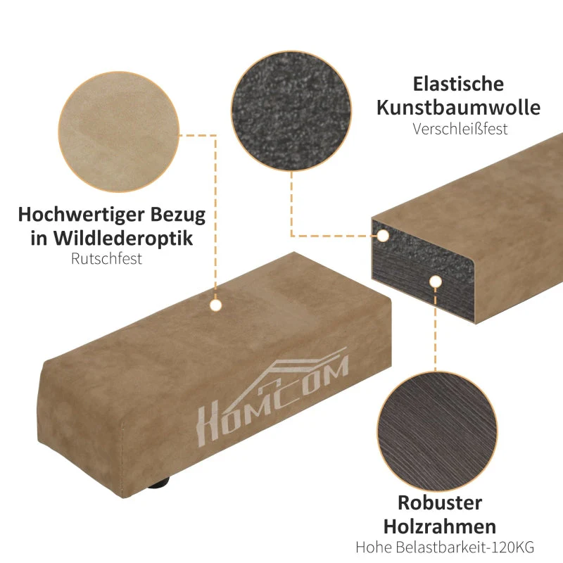 Foldable Balance Beam, Non-Slip Suede, Durable Wood, Brown - Image 4