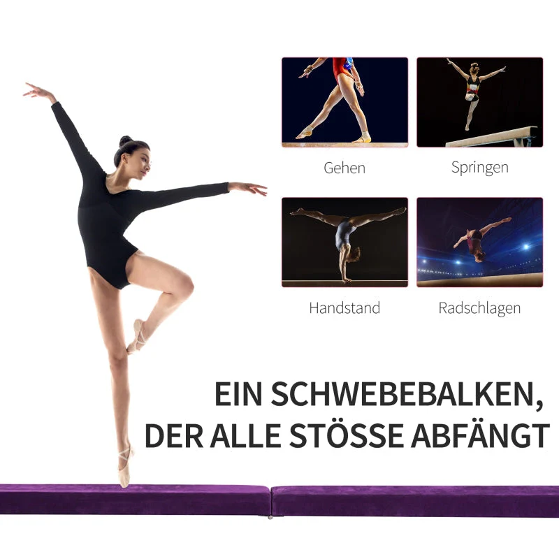 Foldable Balance Beam, Non-Slip, Suede, Purple - Image 7