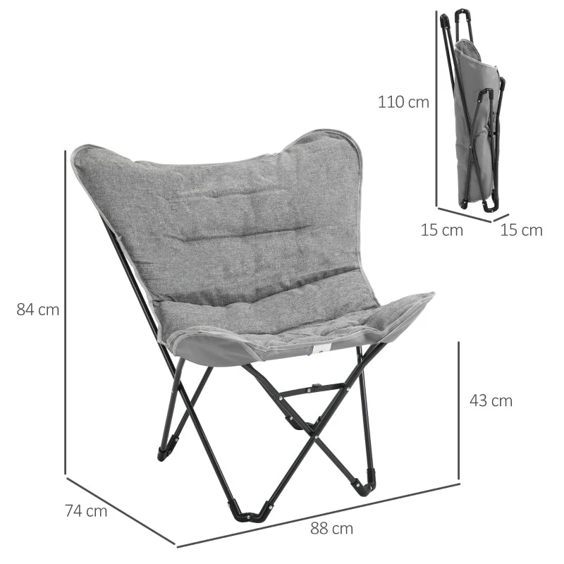 Foldable Camping Chair 120kg Load Capacity, Portable, with Armrests - Image 3
