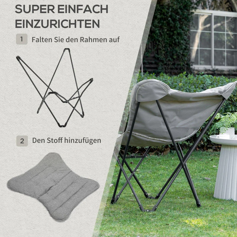 Foldable Camping Chair 120kg Load Capacity, Portable, with Armrests - Image 4