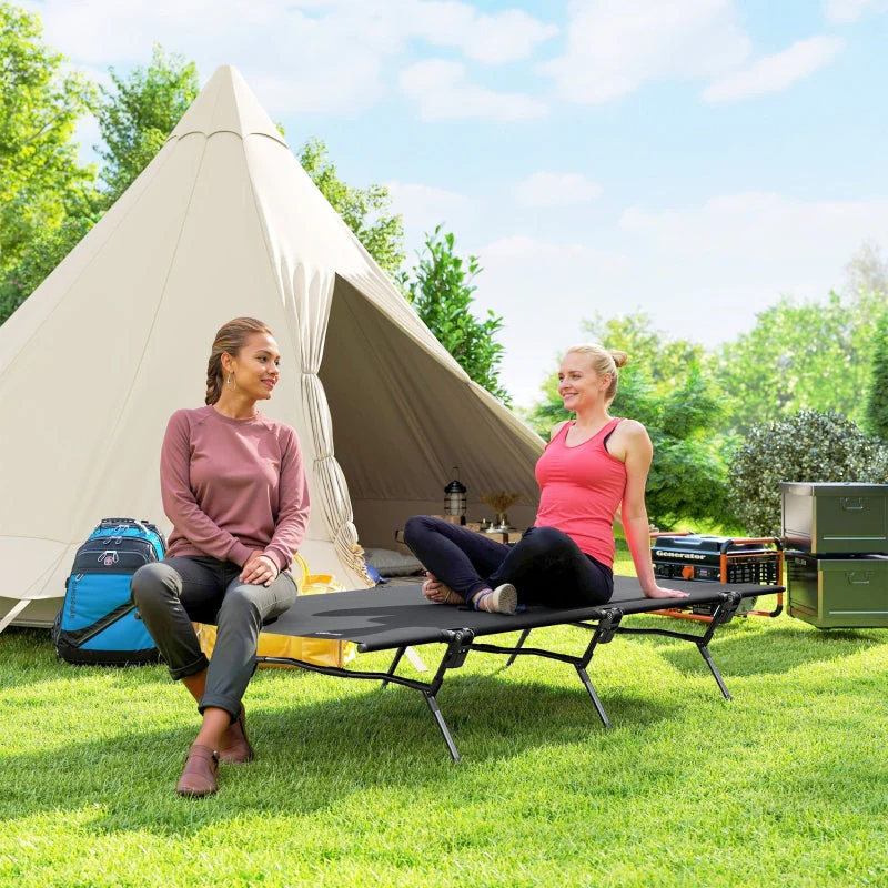Folding Camp Bed with Carrying Bag, 200x100x36 cm, 120 kg Capacity, Black - Image 8