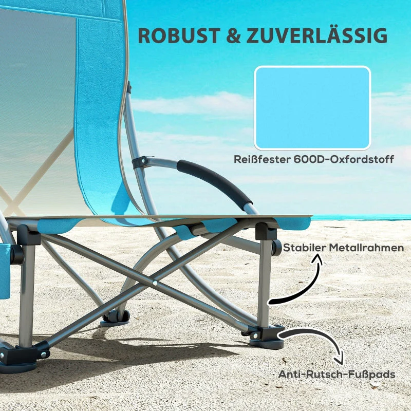 Folding Camping Chairs, Set of 2 with Cup Holder, Mesh Backrest, Black - Image 7