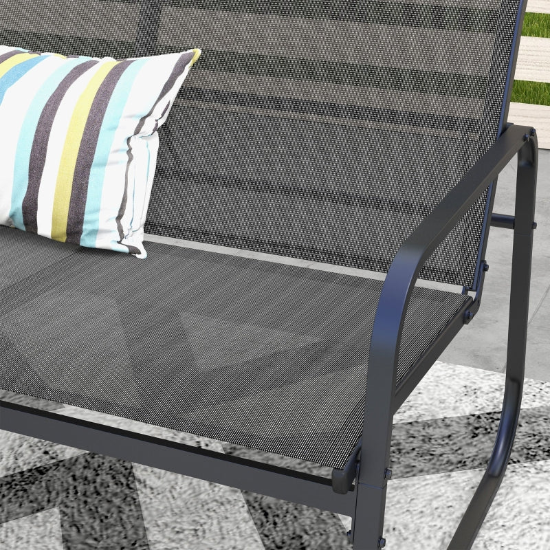 Garden Furniture Set, 4-Piece with Two-Seater, 2 Chairs & Coffee Table, Black Mesh - Image 6