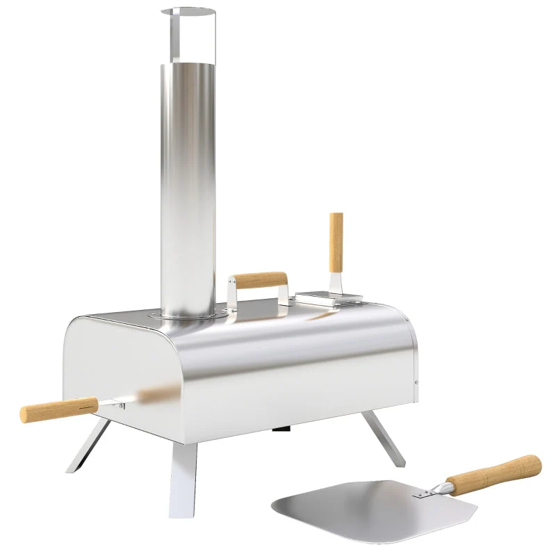 Outdoor Pizza Oven, Wood-Fired, Portable, Stainless Steel - Image 3