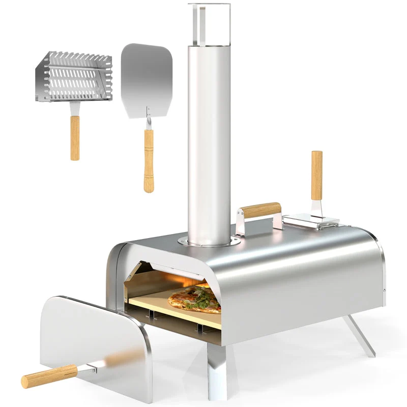 Outdoor Pizza Oven, Wood-Fired, Portable, Stainless Steel - Image 7