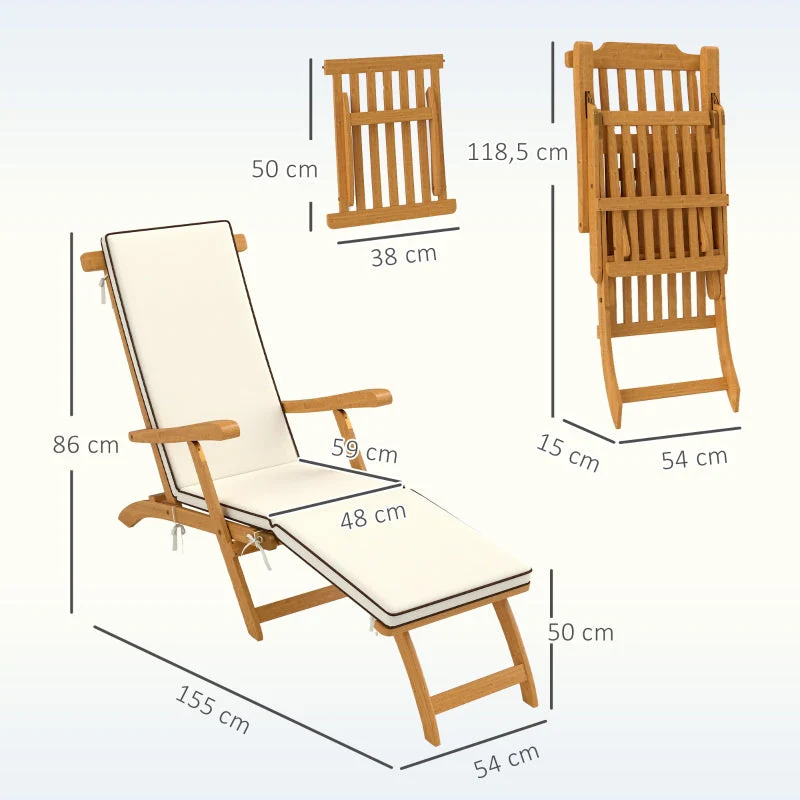 Sun Lounger Folding Garden Lounger with Footrest - Image 4