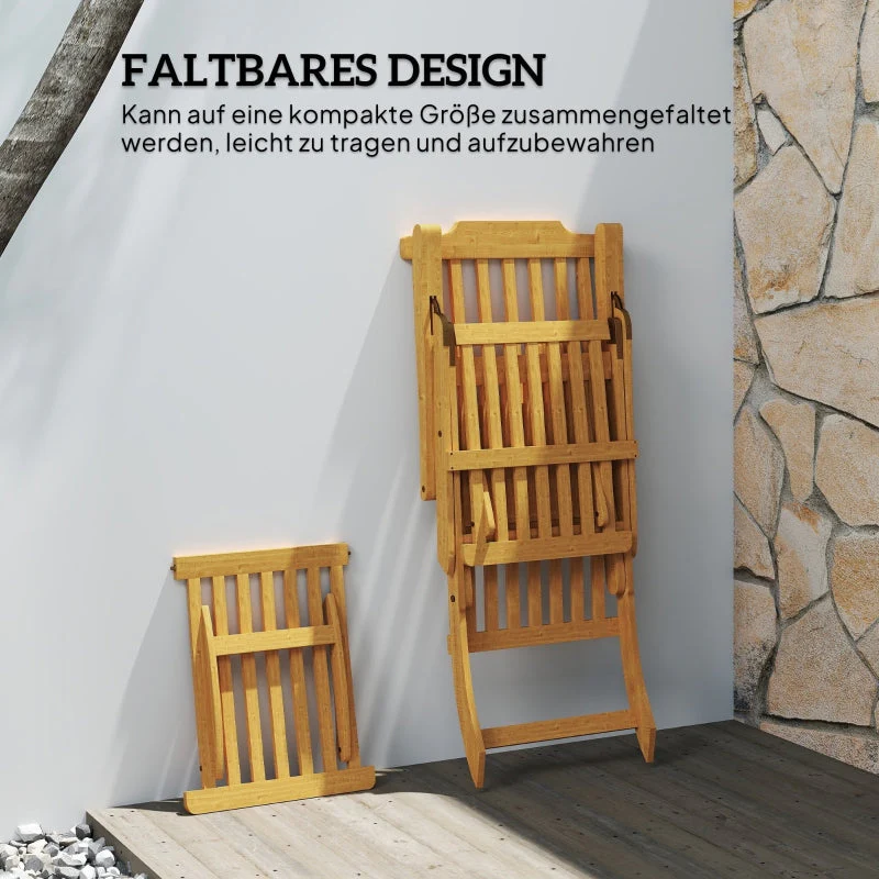 Sun Lounger Folding Garden Lounger with Footrest - Image 7