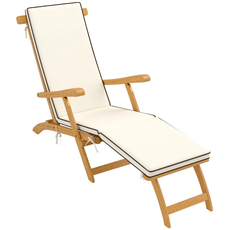 Sun Lounger Folding Garden Lounger with Footrest - Image 8